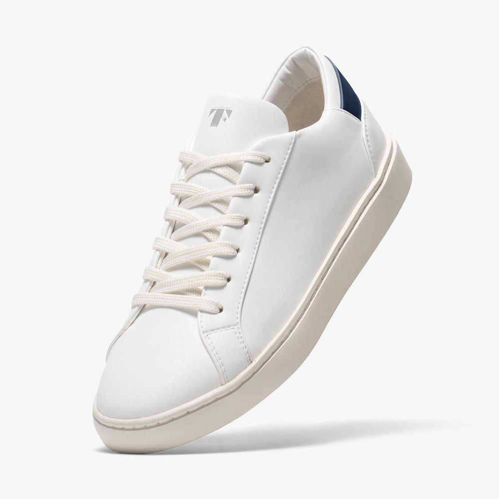 Thousand Fell Women's White Low Top Lace-Up Sneakers with Logo Accents Size 7W